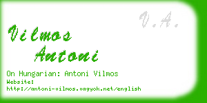 vilmos antoni business card